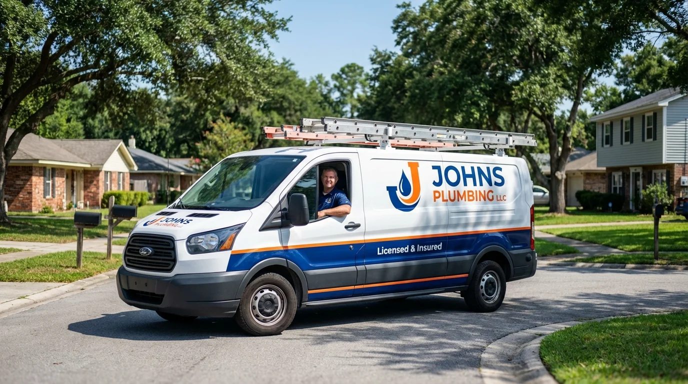 Johns Plumbing LLC service van in Hatboro, PA