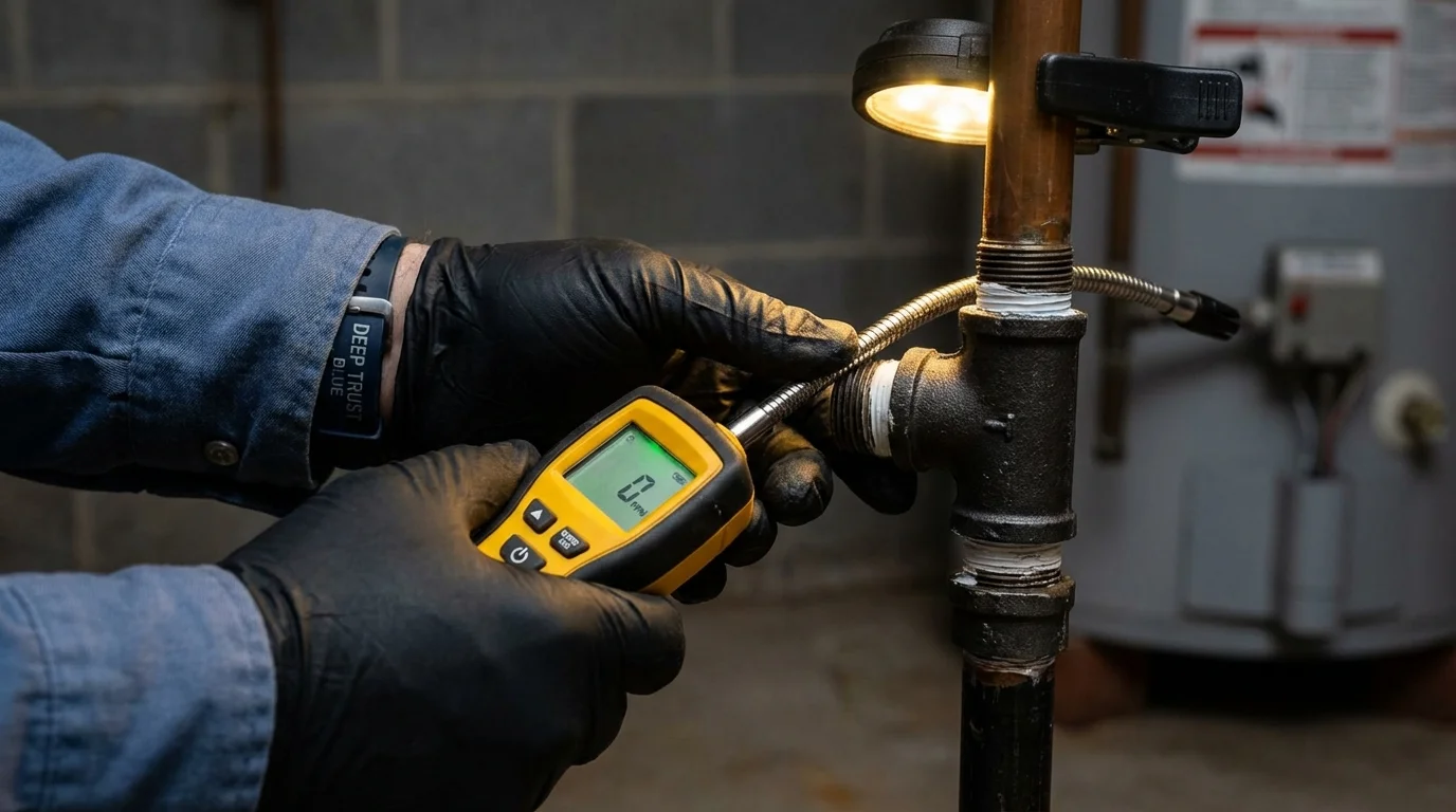 Gas leak detection with electronic sniffer by Johns Plumbing LLC in Hatboro