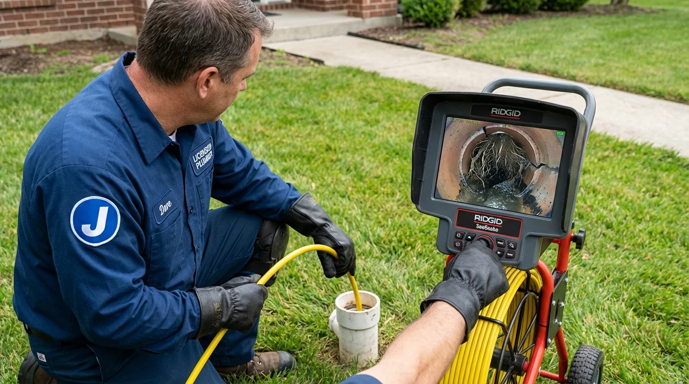 Sewer camera inspection being performed by Johns Plumbing LLC in Hatboro